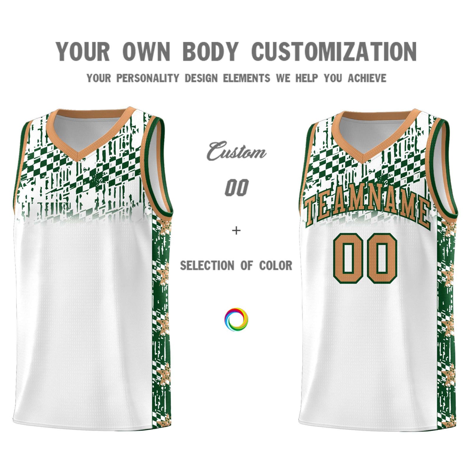 Custom White Mosaic Stars Pattern Sports Uniform Basketball Jersey