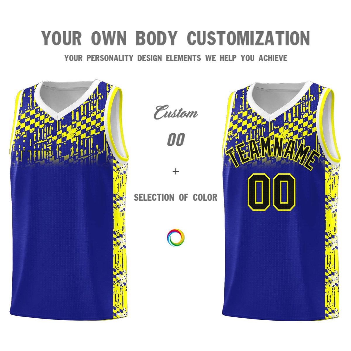 Custom Royal Mosaic Stars Pattern Sports Uniform Basketball Jersey