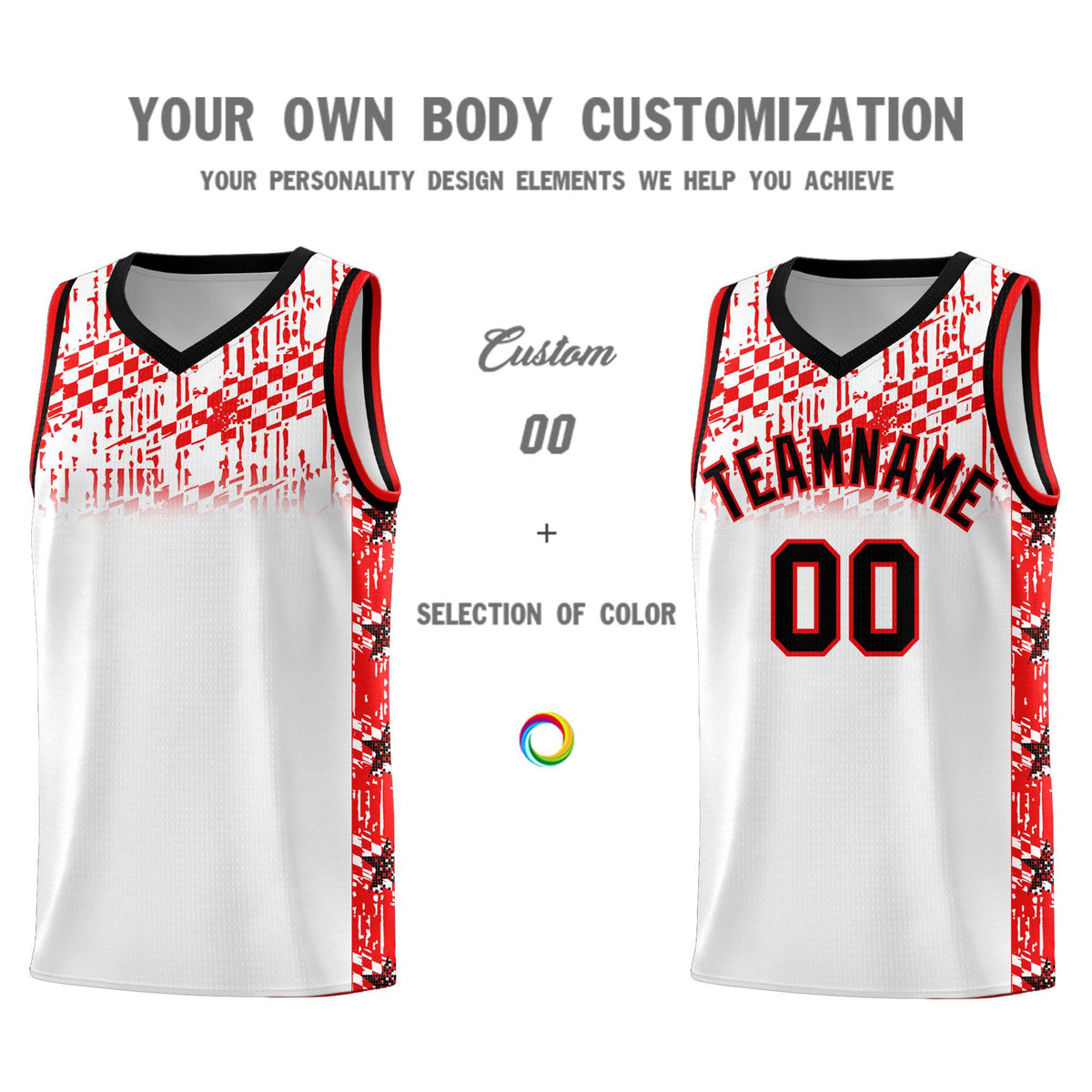 Custom White Mosaic Stars Pattern Sports Uniform Basketball Jersey