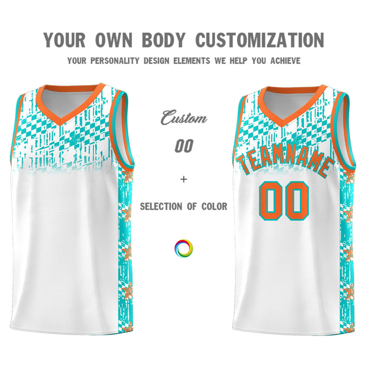 Custom White Mosaic Stars Pattern Sports Uniform Basketball Jersey