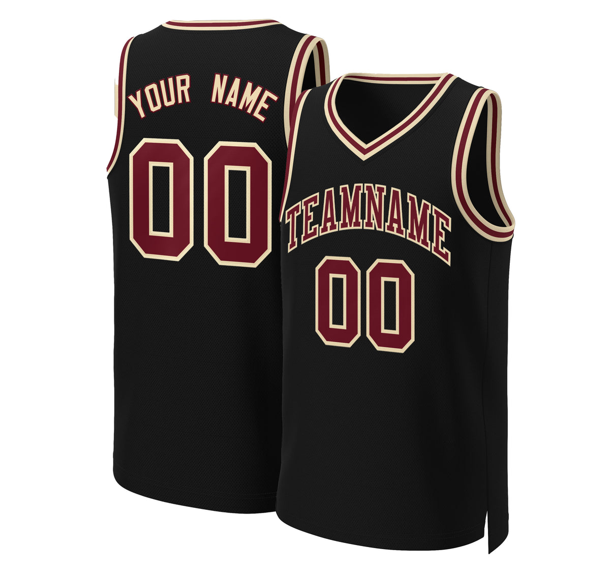 Custom Black Crimson-Khaki Classic Tops Basketball Jersey