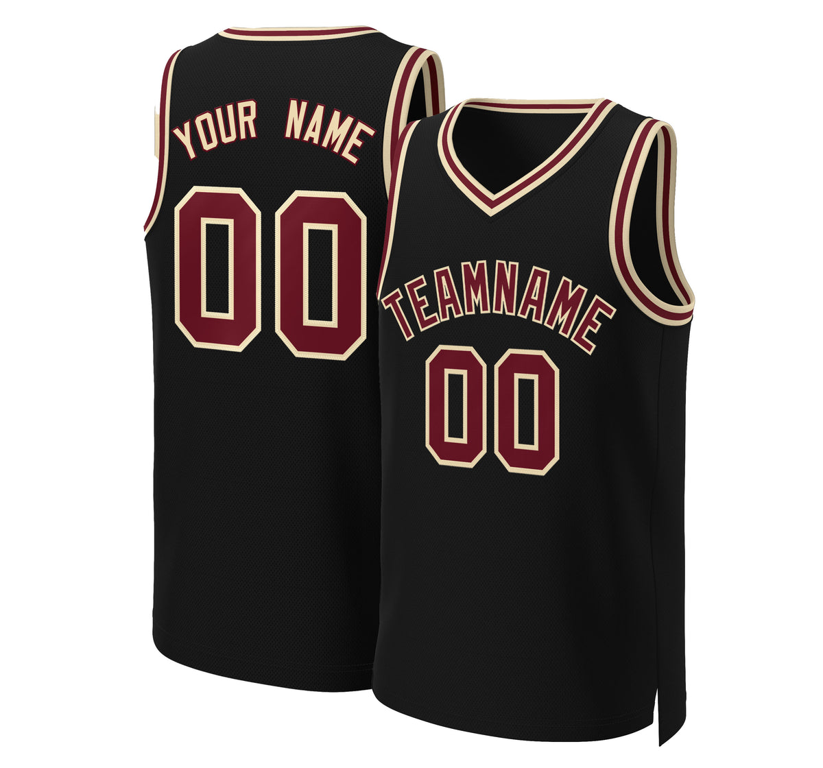 Custom Black Crimson-Khaki Classic Tops Basketball Jersey