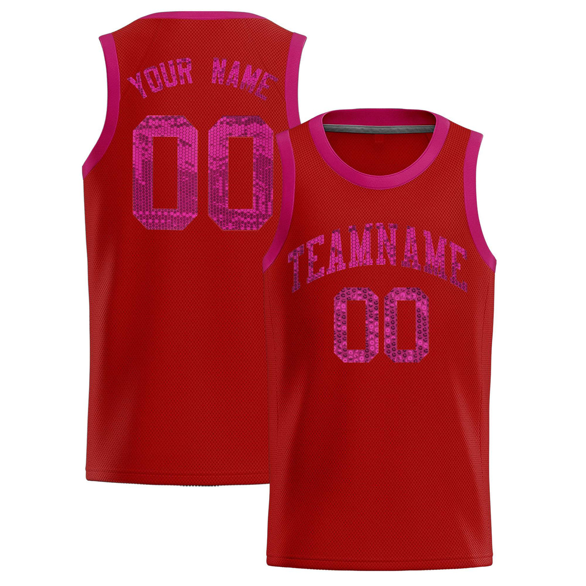 Custom Orange Sequined Tops Athletic Basketball Jersey