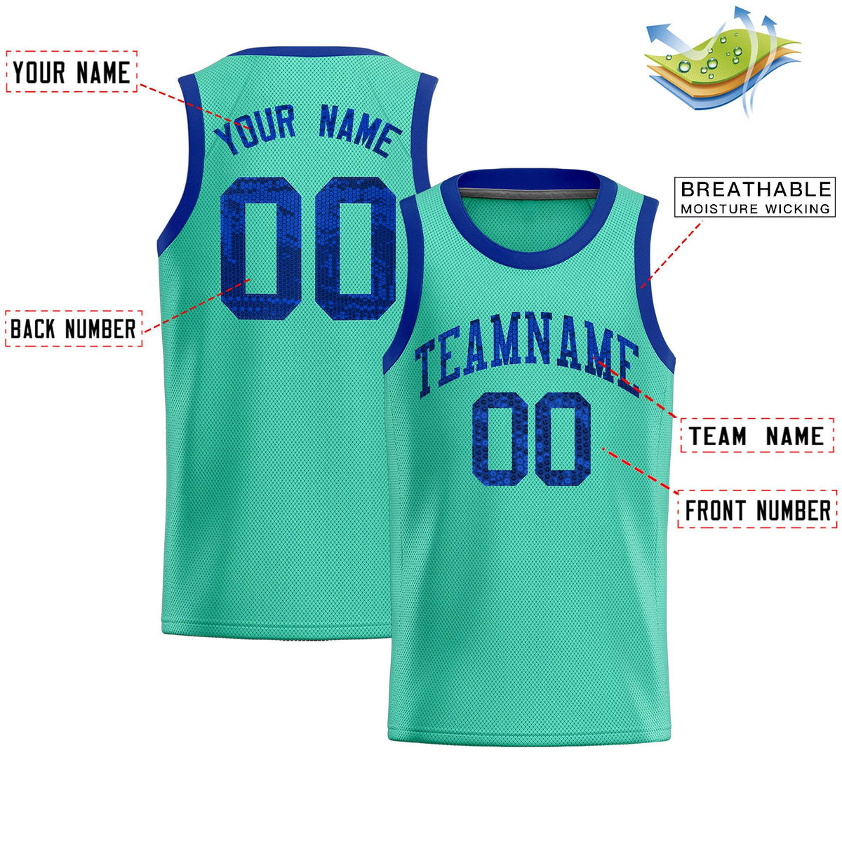 Custom Bright Green Sequined Tops Athletic Basketball Jersey