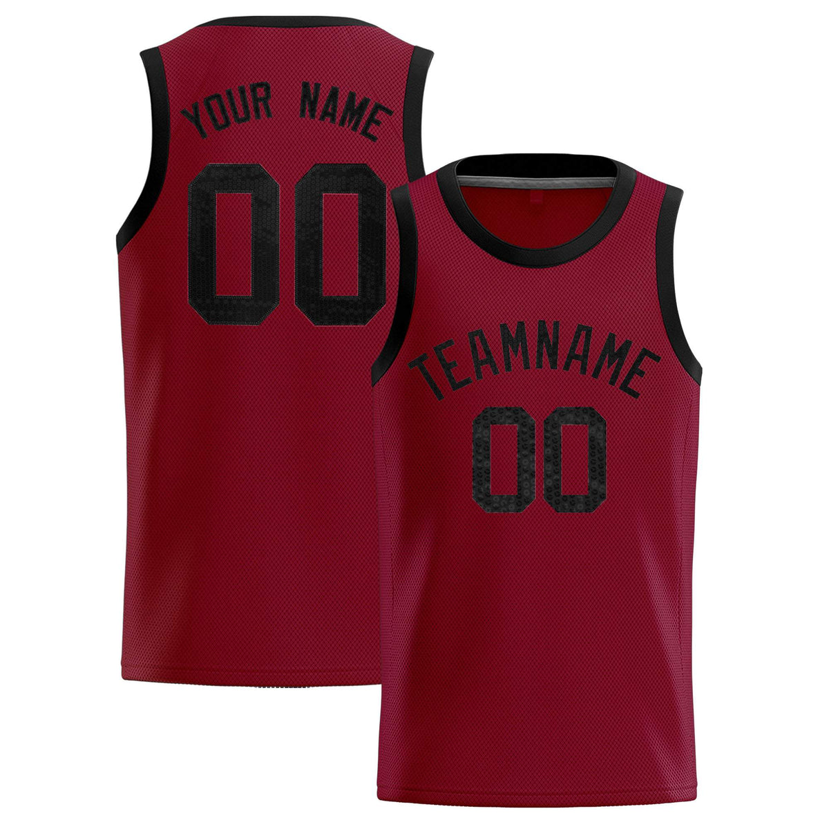 Custom Crimson Sequined Tops Athletic Basketball Jersey