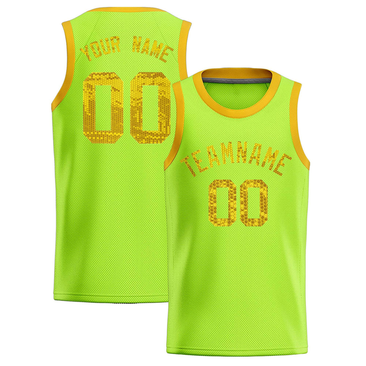 Custom Kelly Green Sequined Tops Athletic Basketball Jersey