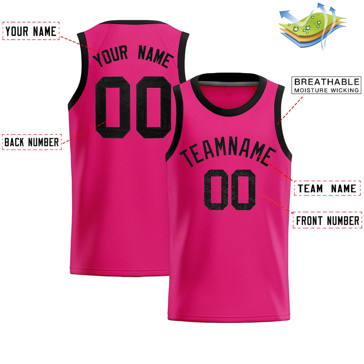 Custom Pink Sequined Tops Athletic Basketball Jersey