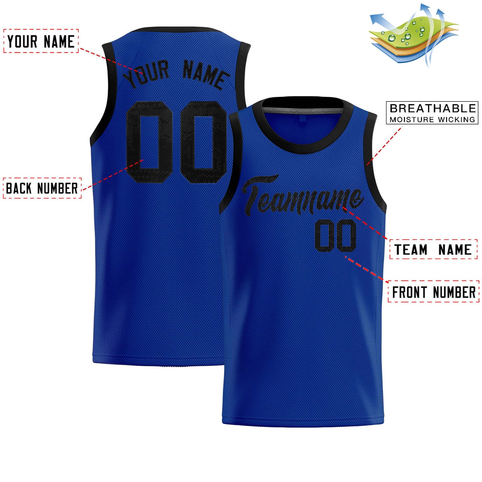 Custom Royal Sequined Tops Athletic Basketball Jersey