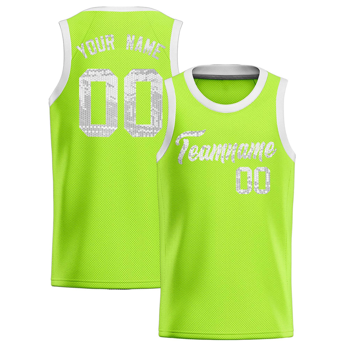 Custom Kelly Green Sequined Tops Athletic Basketball Jersey