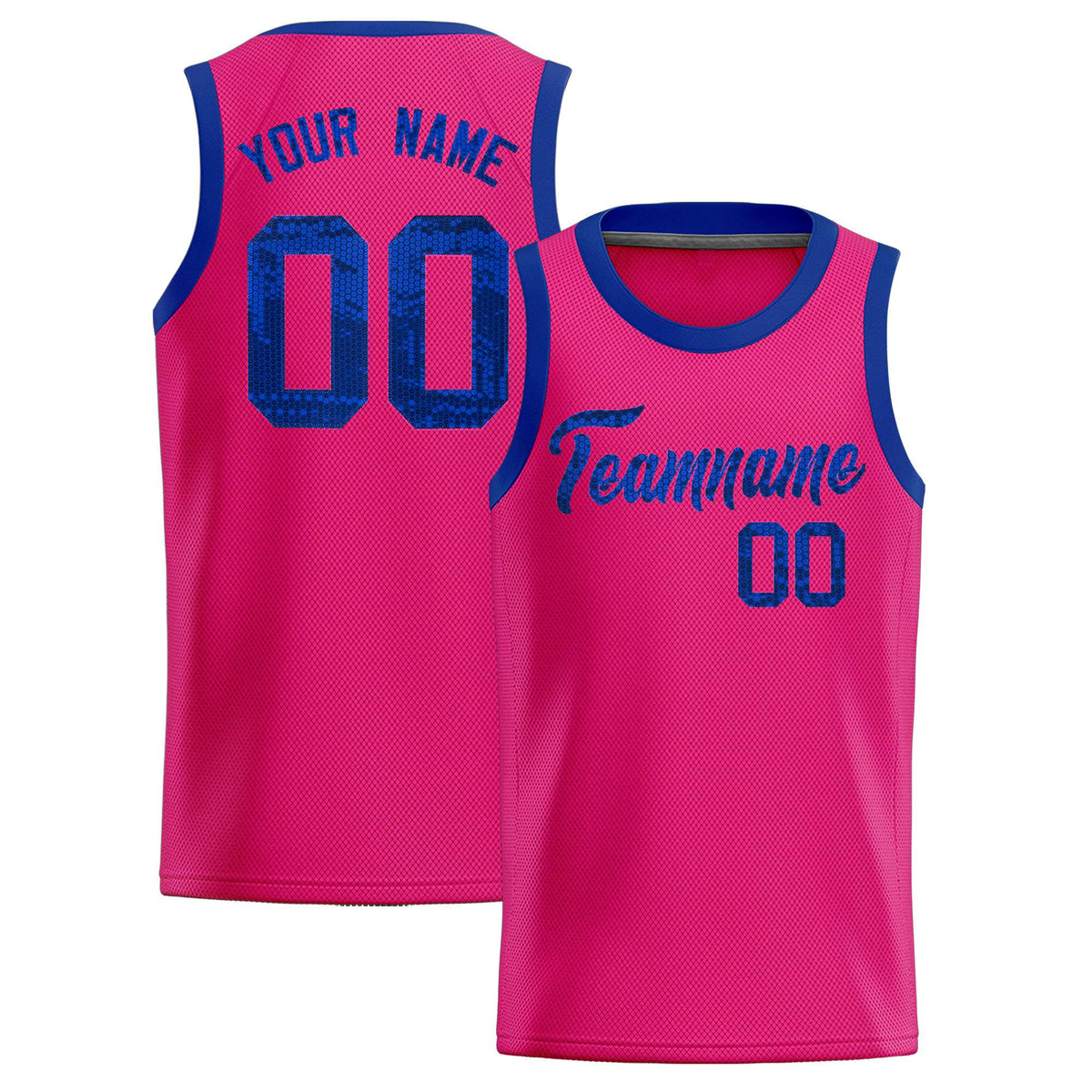 Custom Pink Sequined Tops Athletic Basketball Jersey