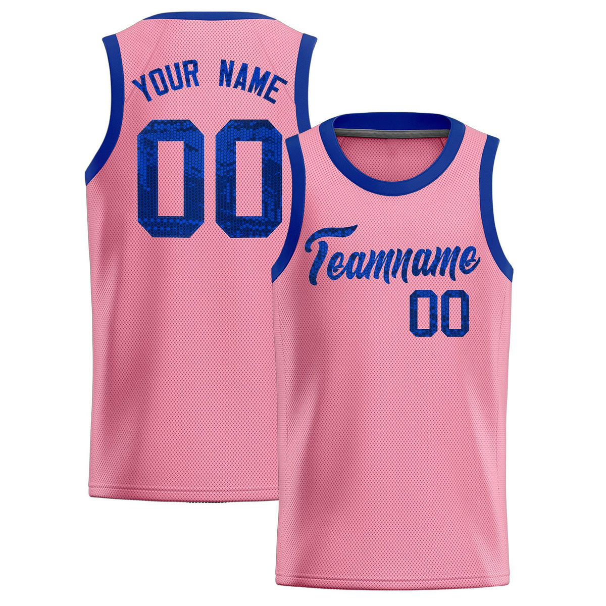 Custom Light Pink Sequined Tops Athletic Basketball Jersey