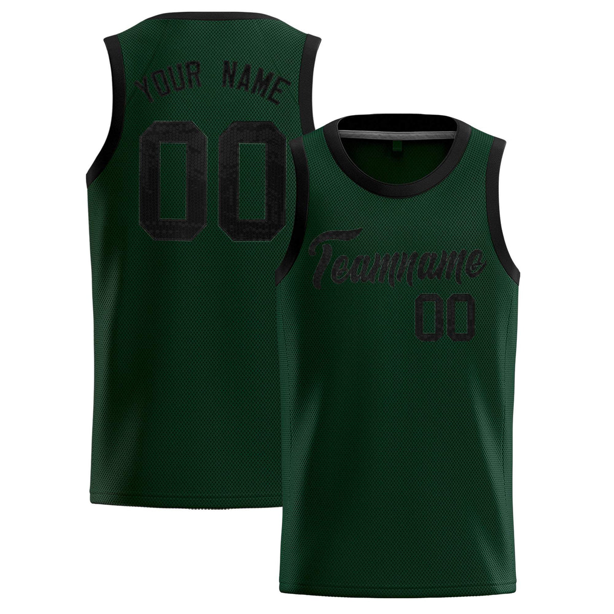 Custom Hunter Green Sequined Tops Athletic Basketball Jersey