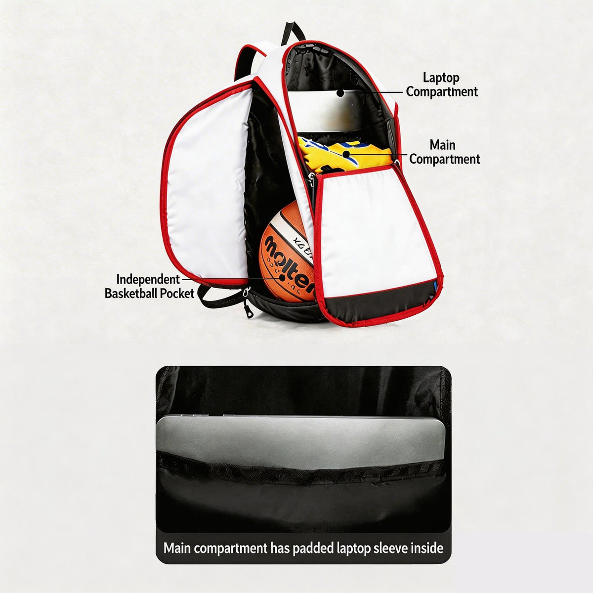 Custom Sports Ball Backpack Multi-Function Training Bag with Wet & Dry Separation