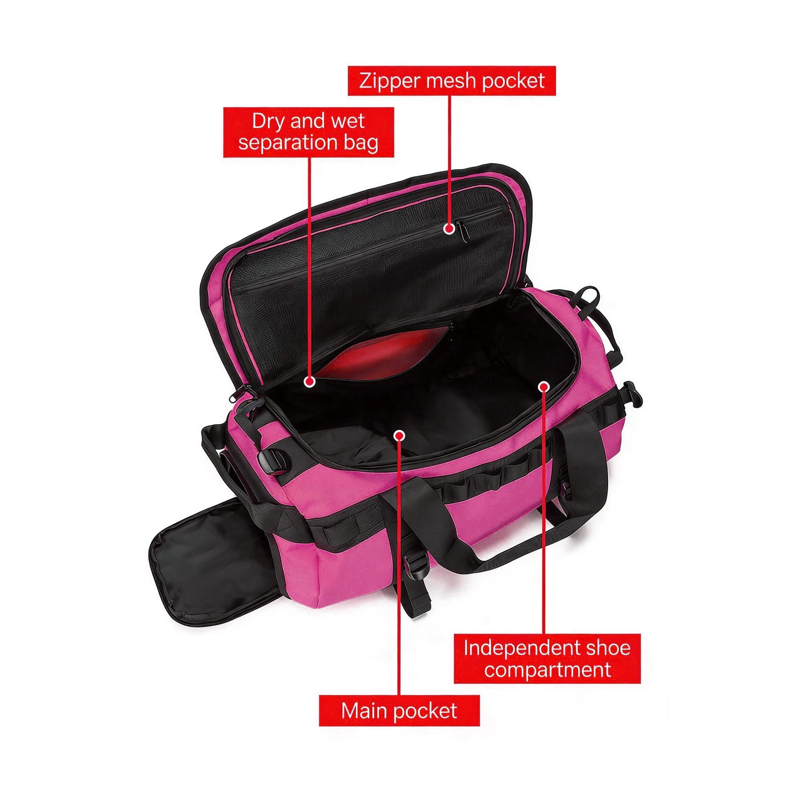 Waterproof Camping Duffel Bag – Outdoor Travel Storage Bag with Wet Dry Compartment