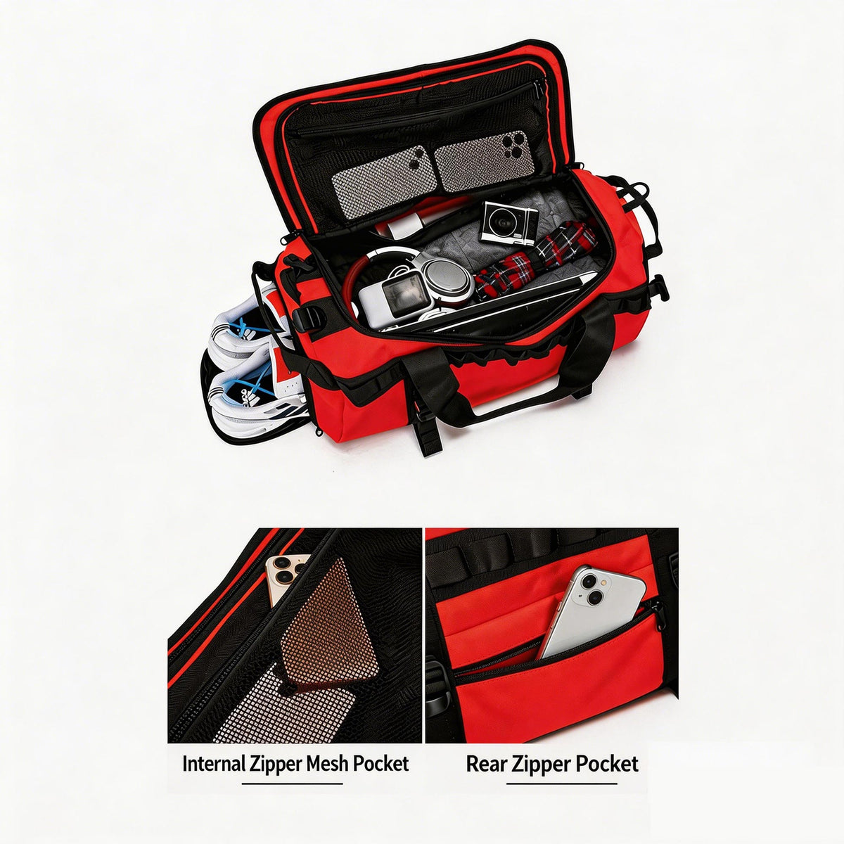 Waterproof Camping Duffel Bag – Outdoor Travel Storage Bag with Wet Dry Compartment