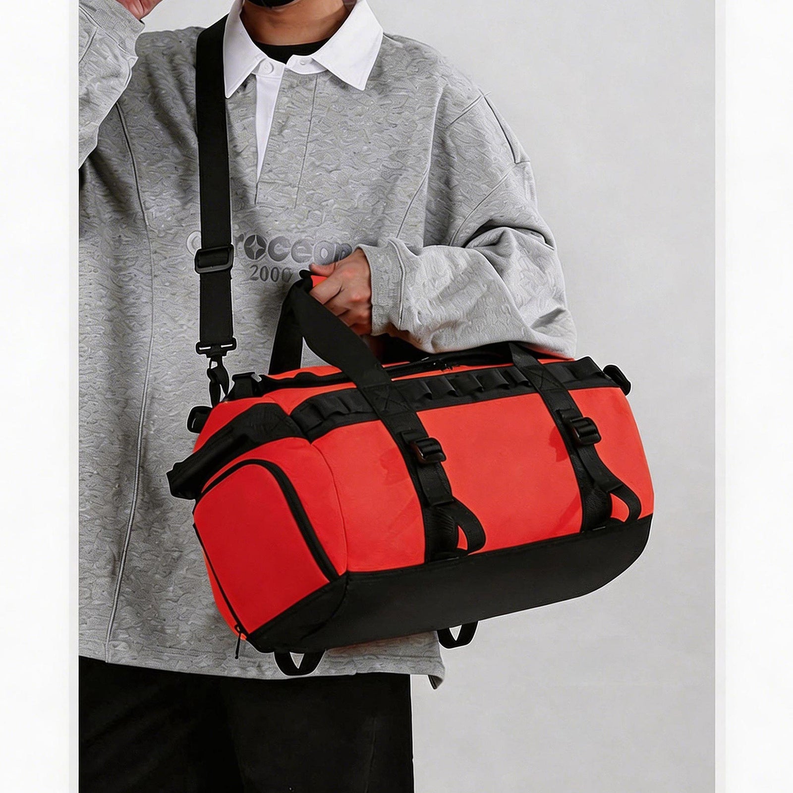 Waterproof Camping Duffel Bag – Outdoor Travel Storage Bag with Wet Dry Compartment
