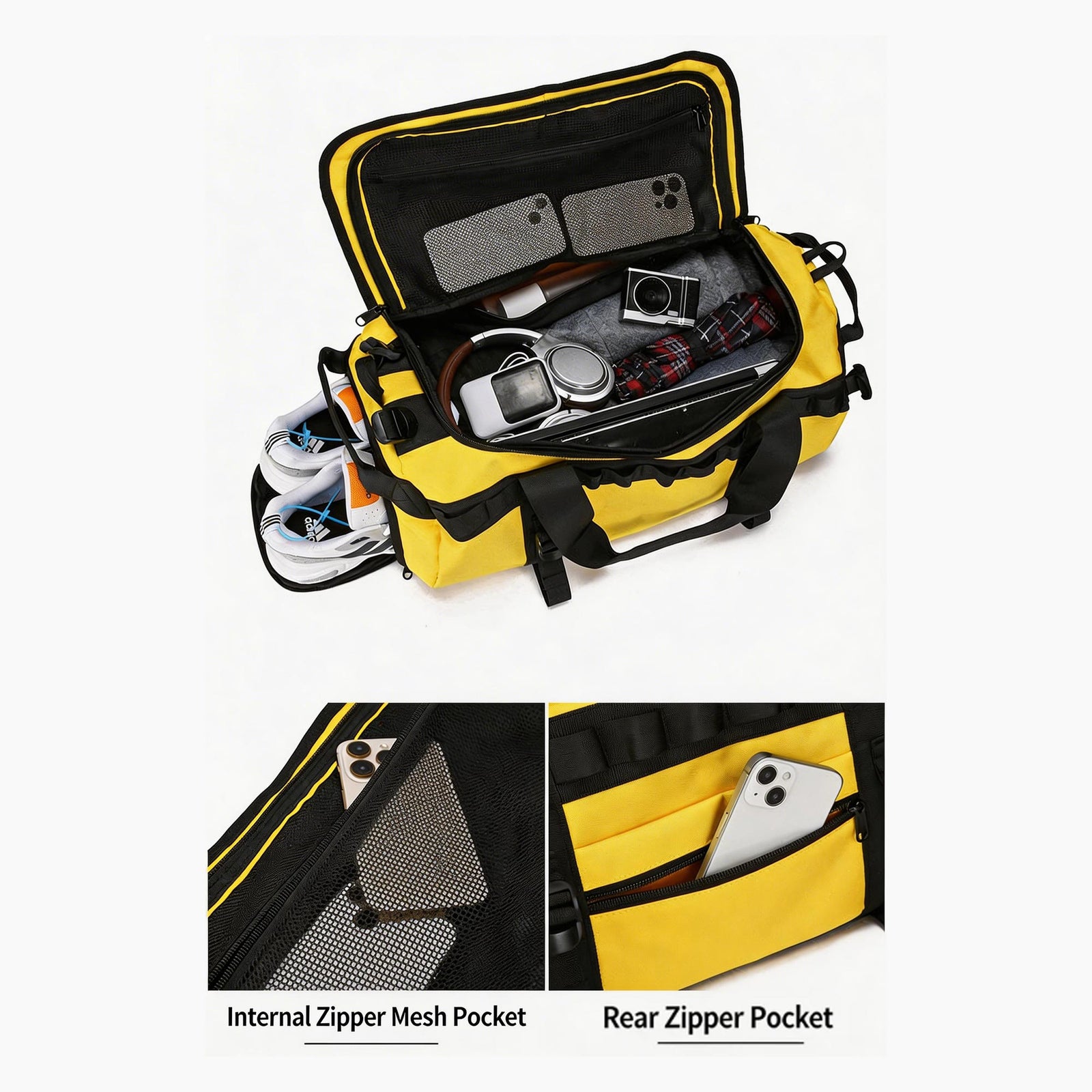 Waterproof Camping Duffel Bag – Outdoor Travel Storage Bag with Wet Dry Compartment