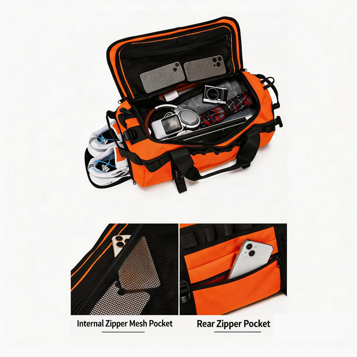 Waterproof Camping Duffel Bag – Outdoor Travel Storage Bag with Wet Dry Compartment