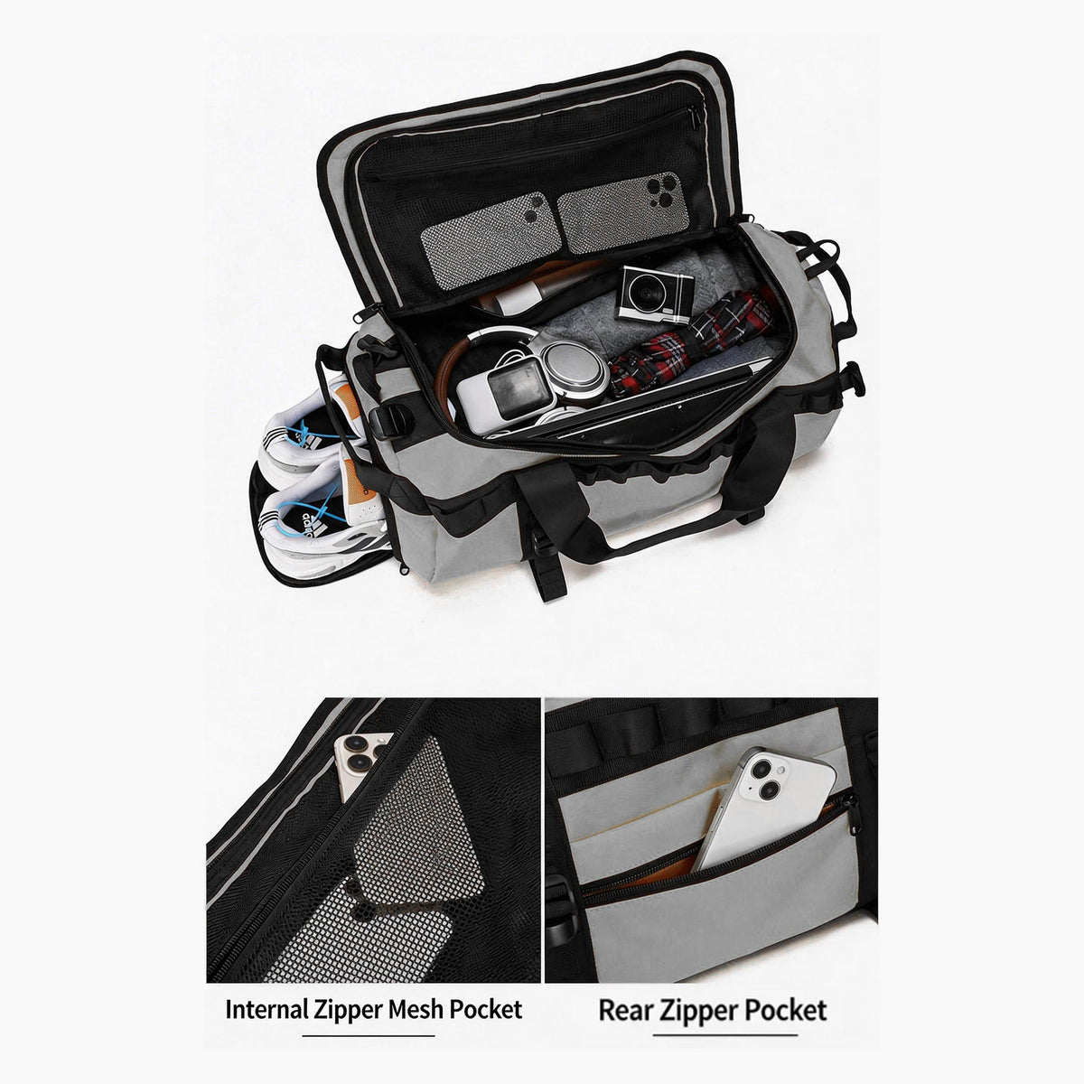 Waterproof Camping Duffel Bag – Outdoor Travel Storage Bag with Wet Dry Compartment