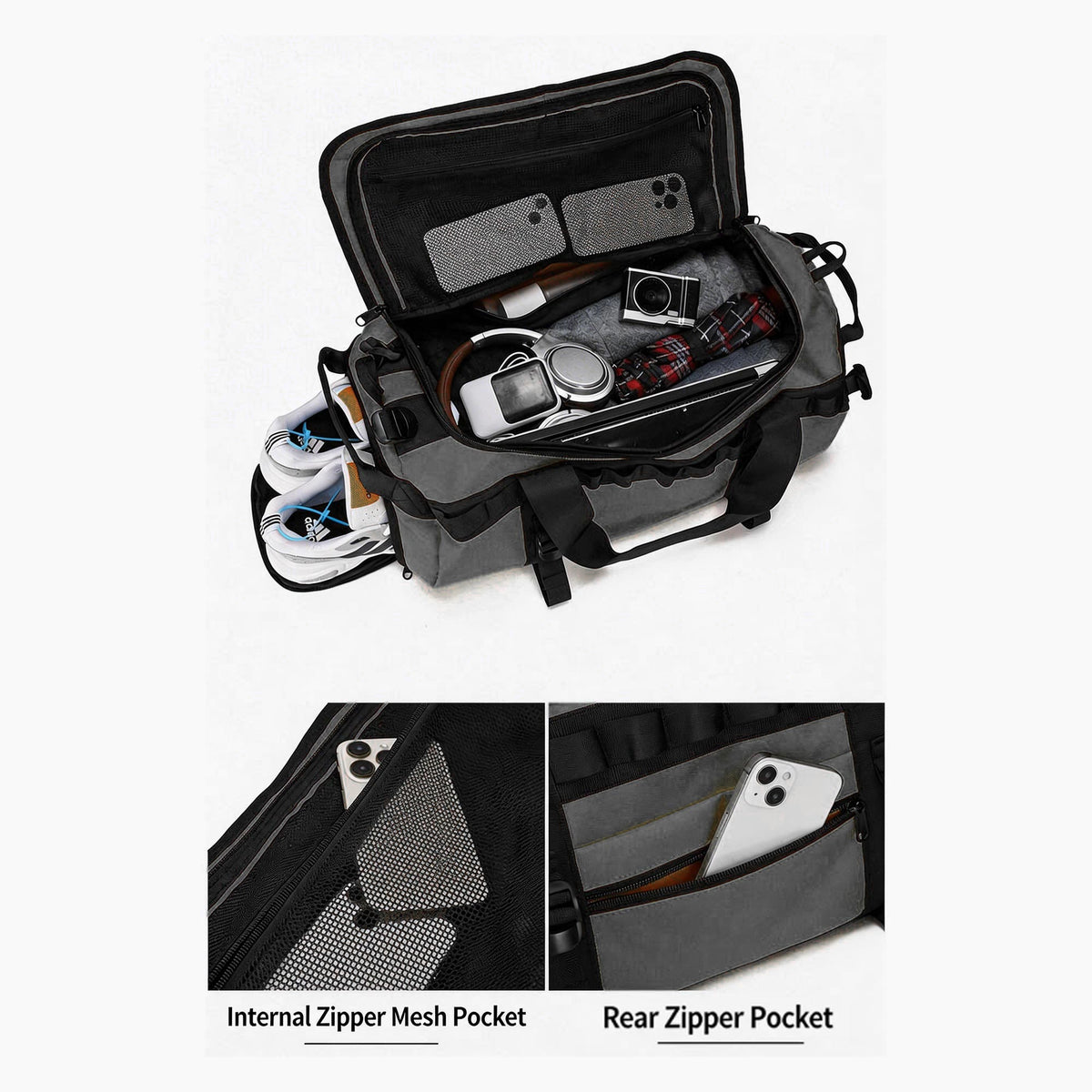Waterproof Camping Duffel Bag – Outdoor Travel Storage Bag with Wet Dry Compartment
