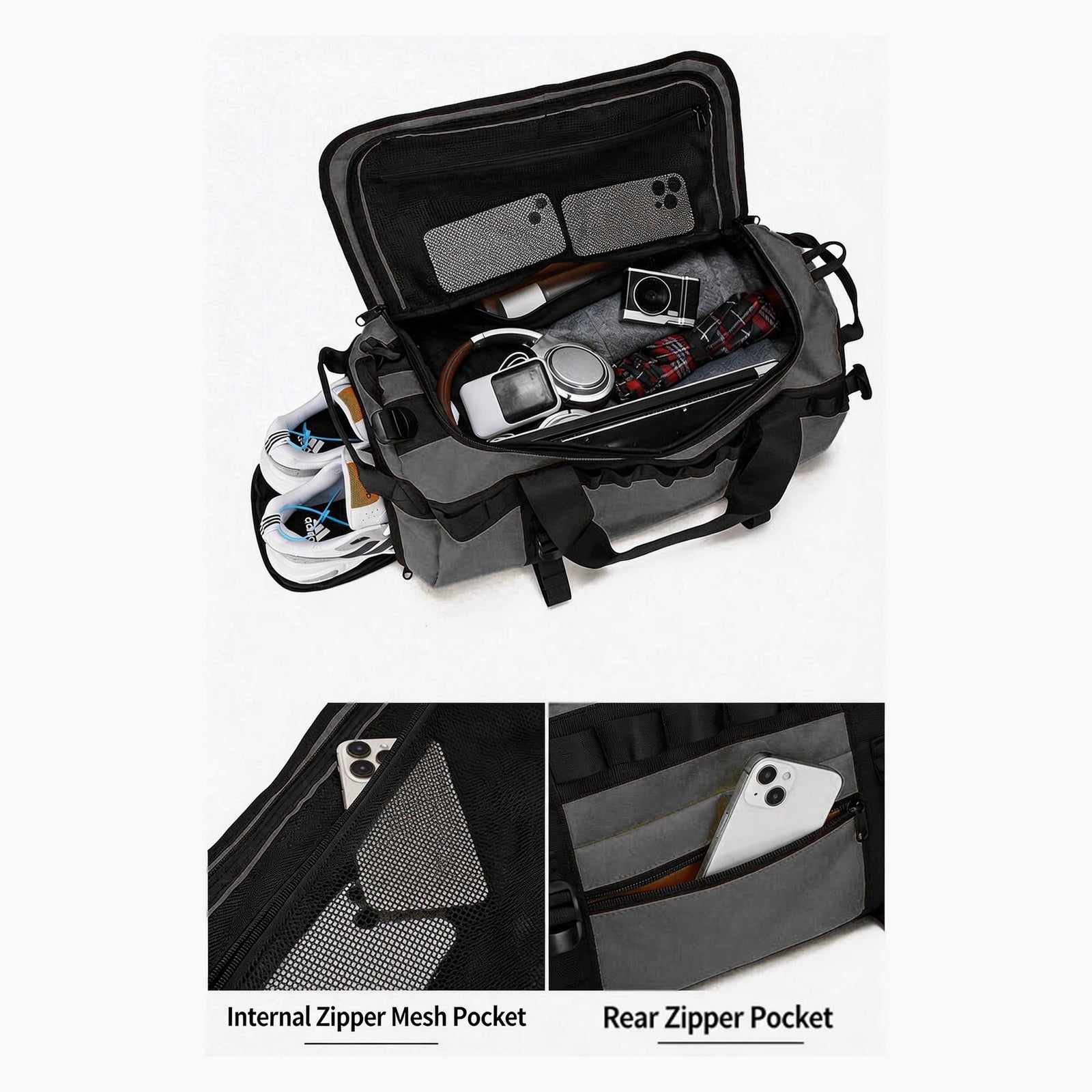 Waterproof Camping Duffel Bag – Outdoor Travel Storage Bag with Wet Dry Compartment