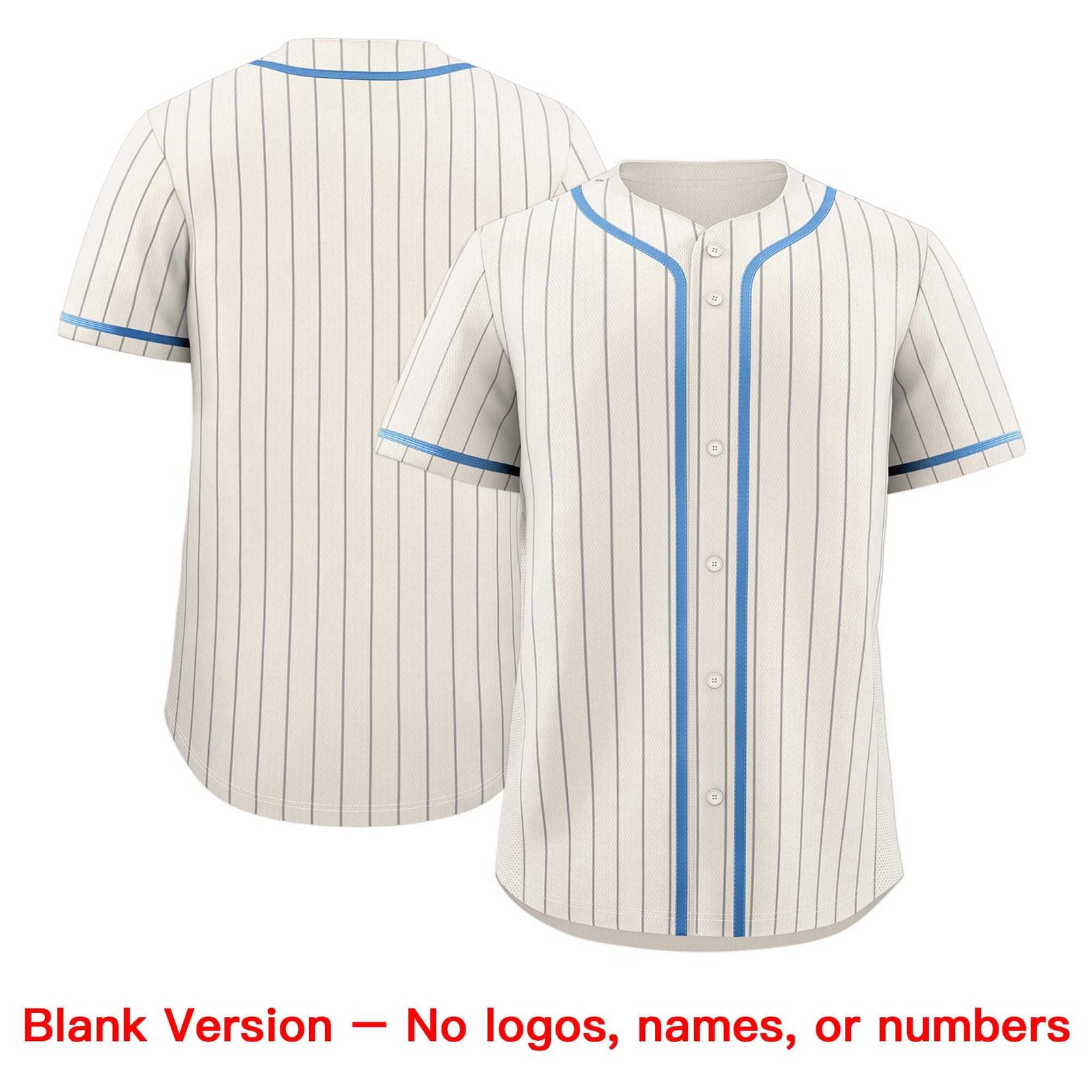 Custom White Light Blue Pinstripe Authentic Baseball Jersey