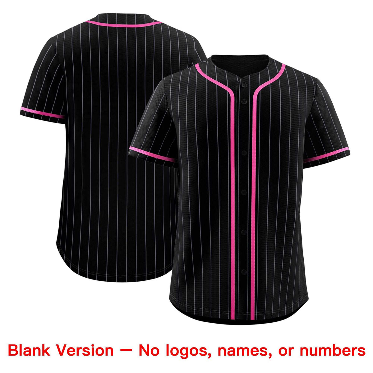 Custom Black Pink Pinstripe Authentic Baseball Jersey| KXKSHOP