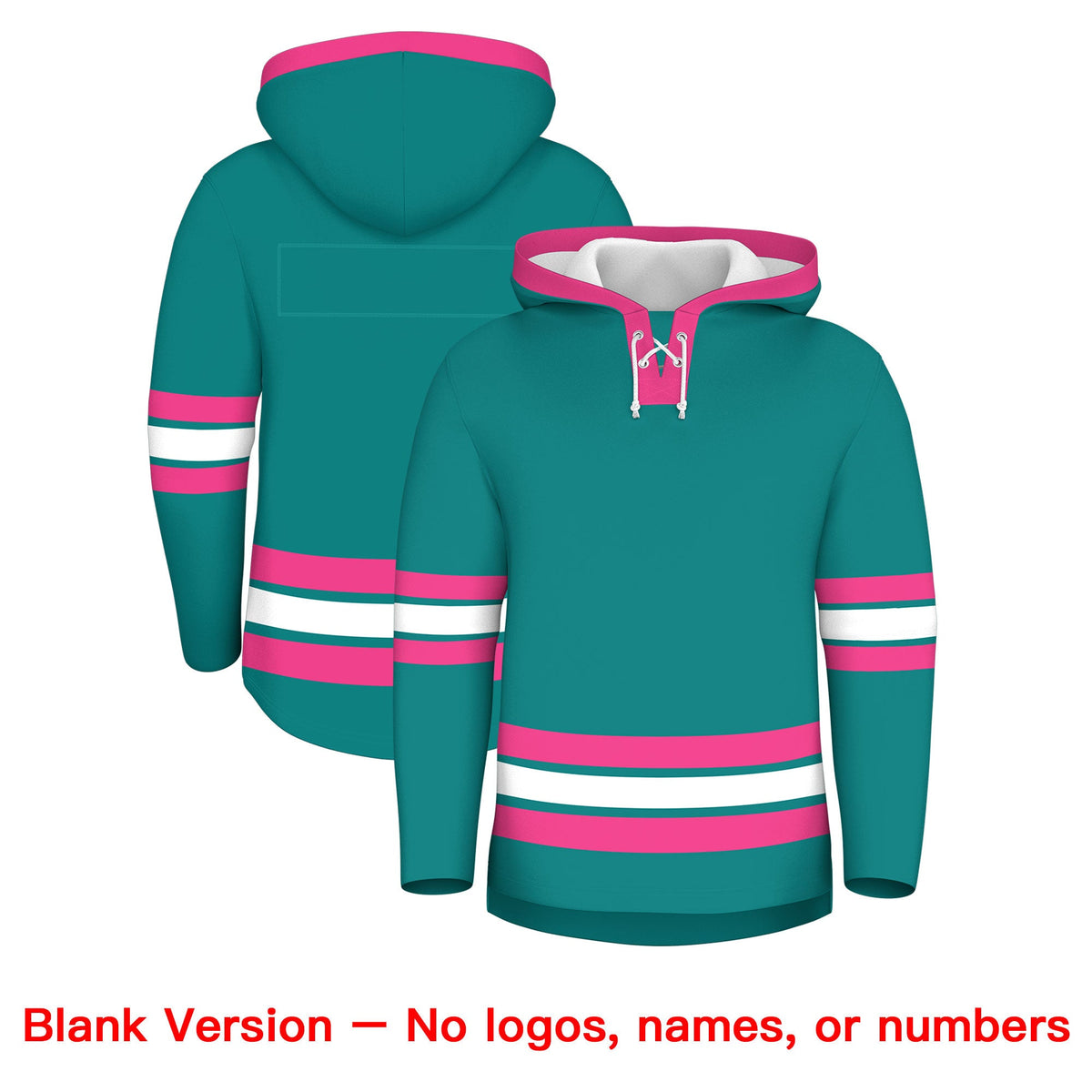 Custom Hockey Hoodie Jersey Teal Pink Classic Style for Men&Youth