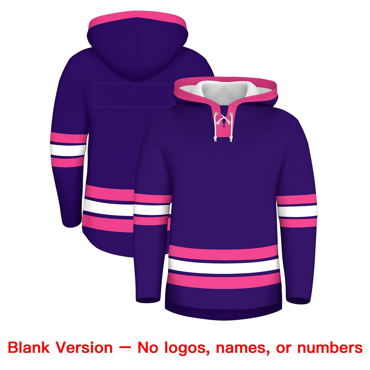 Custom Hockey Hoodie Jersey Purple Pink Classic Style for Men&Youth