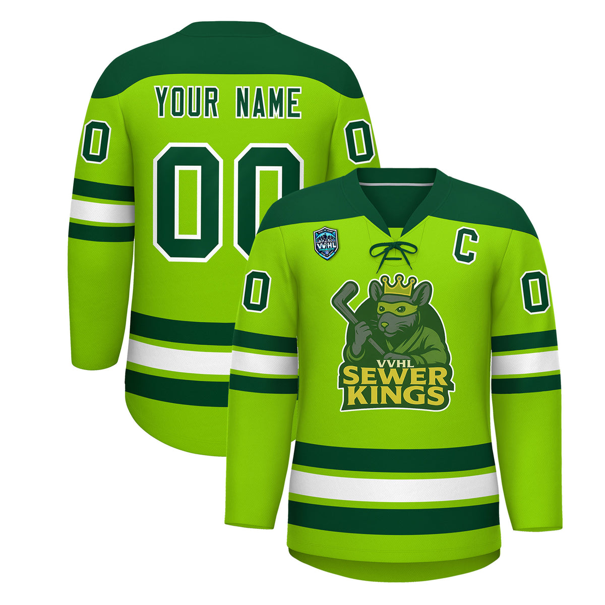 VVHL S7 Sewer Kings Brown White Hockey Jersey