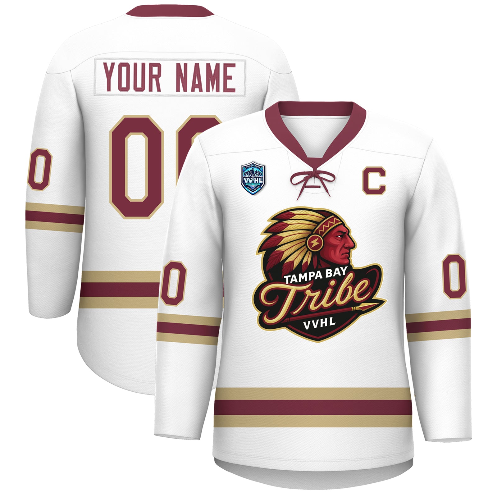 VVHL S8 Custom TEMPA BAY TRIBE Hockey Jersey