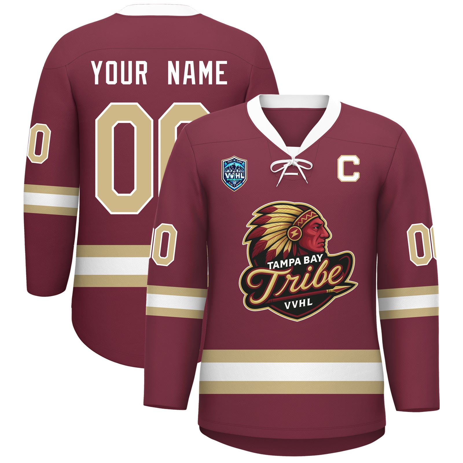 VVHL S8 Custom TEMPA BAY TRIBE Hockey Jersey