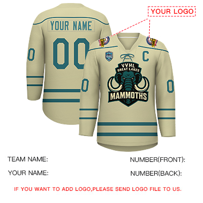 VVHL S9 Great Lakes Mammoths Black Teal Hockey Jersey