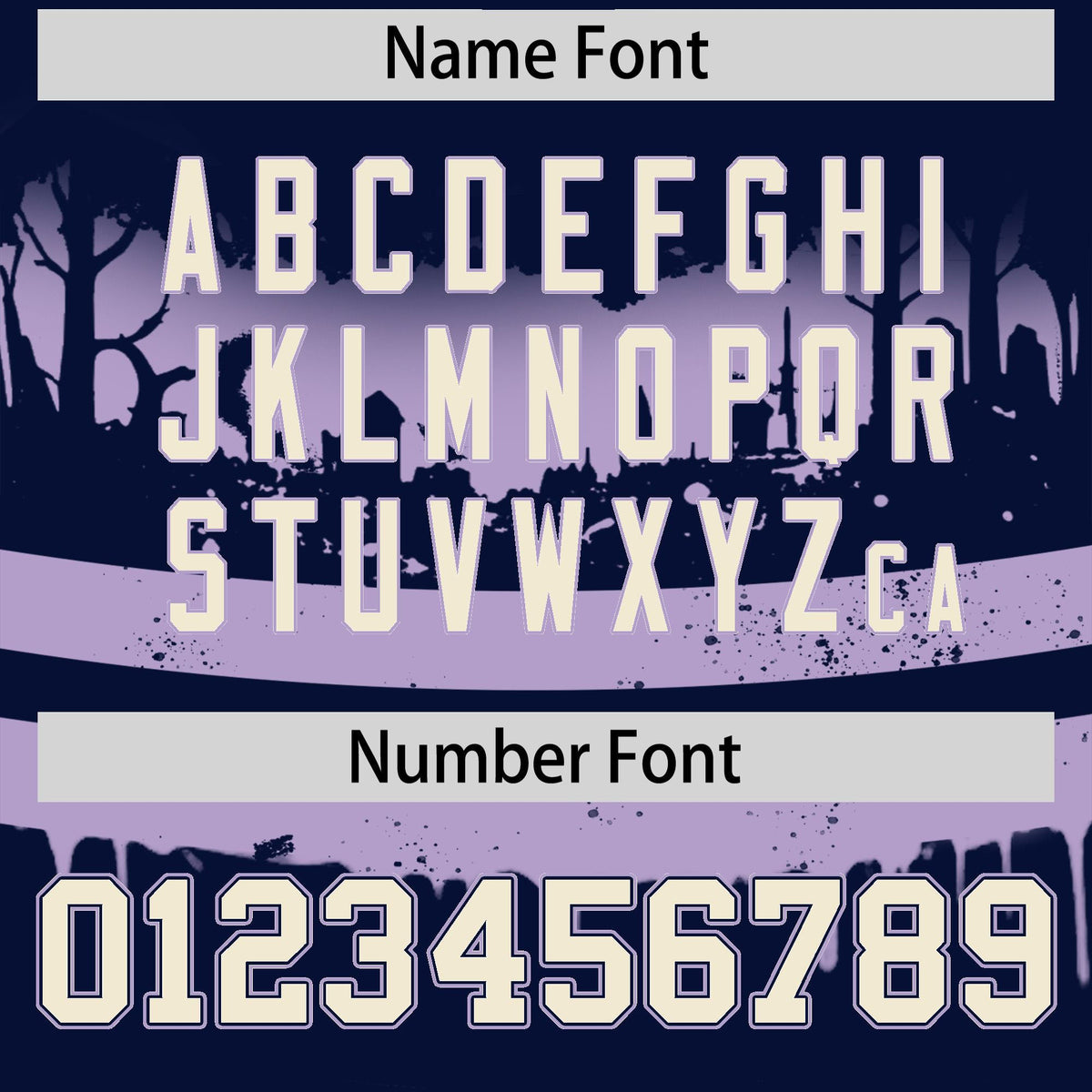 Custom Navy Light Purple Cream Gradient Fashion Halloween Stretch Fabric Hockey Jersey| KXKSHOP