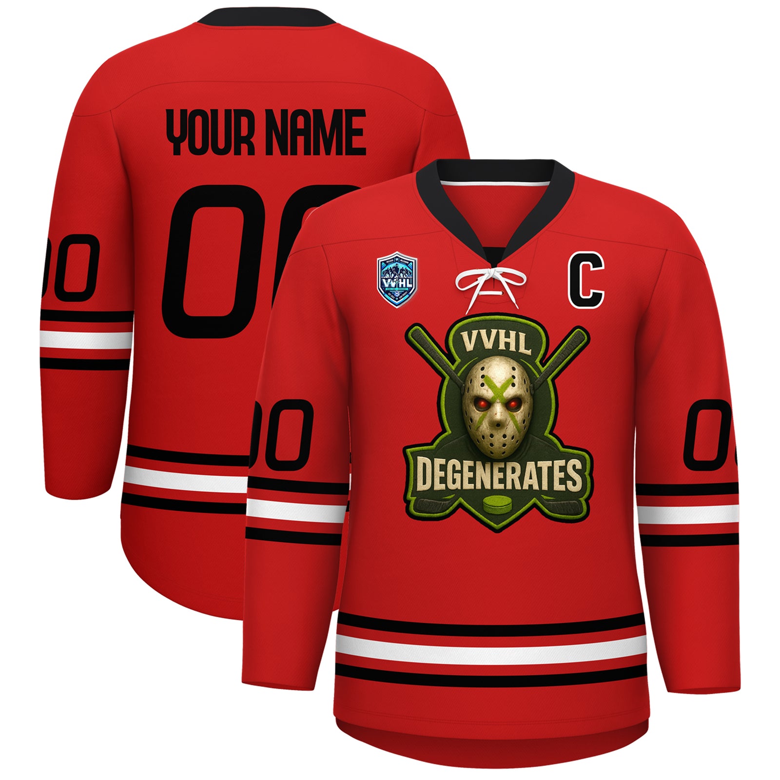 VVHL S8 Degenerates NWO Red Hockey Jersey