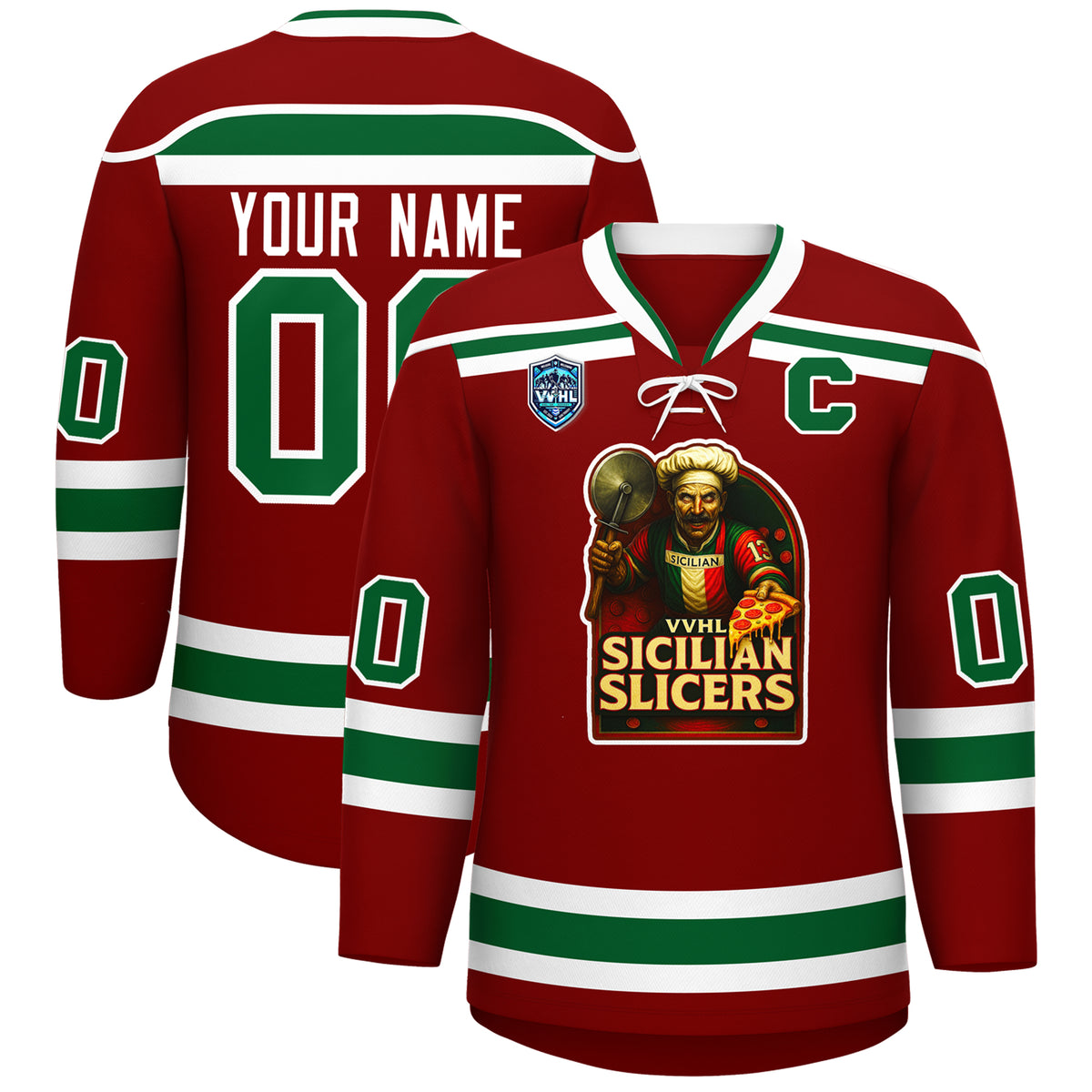 VVHL S9 Sicilian Slicers Red Hockey Jersey