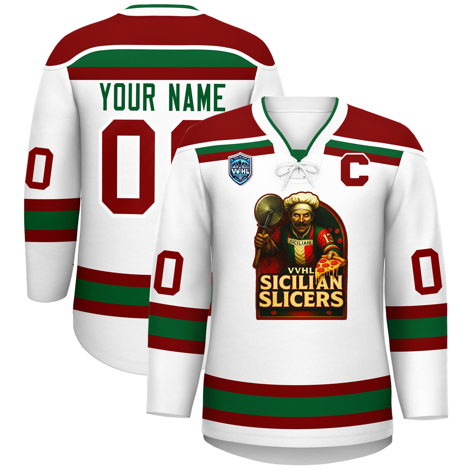 VVHL S8 Sicilian Slicers Red Hockey Jersey