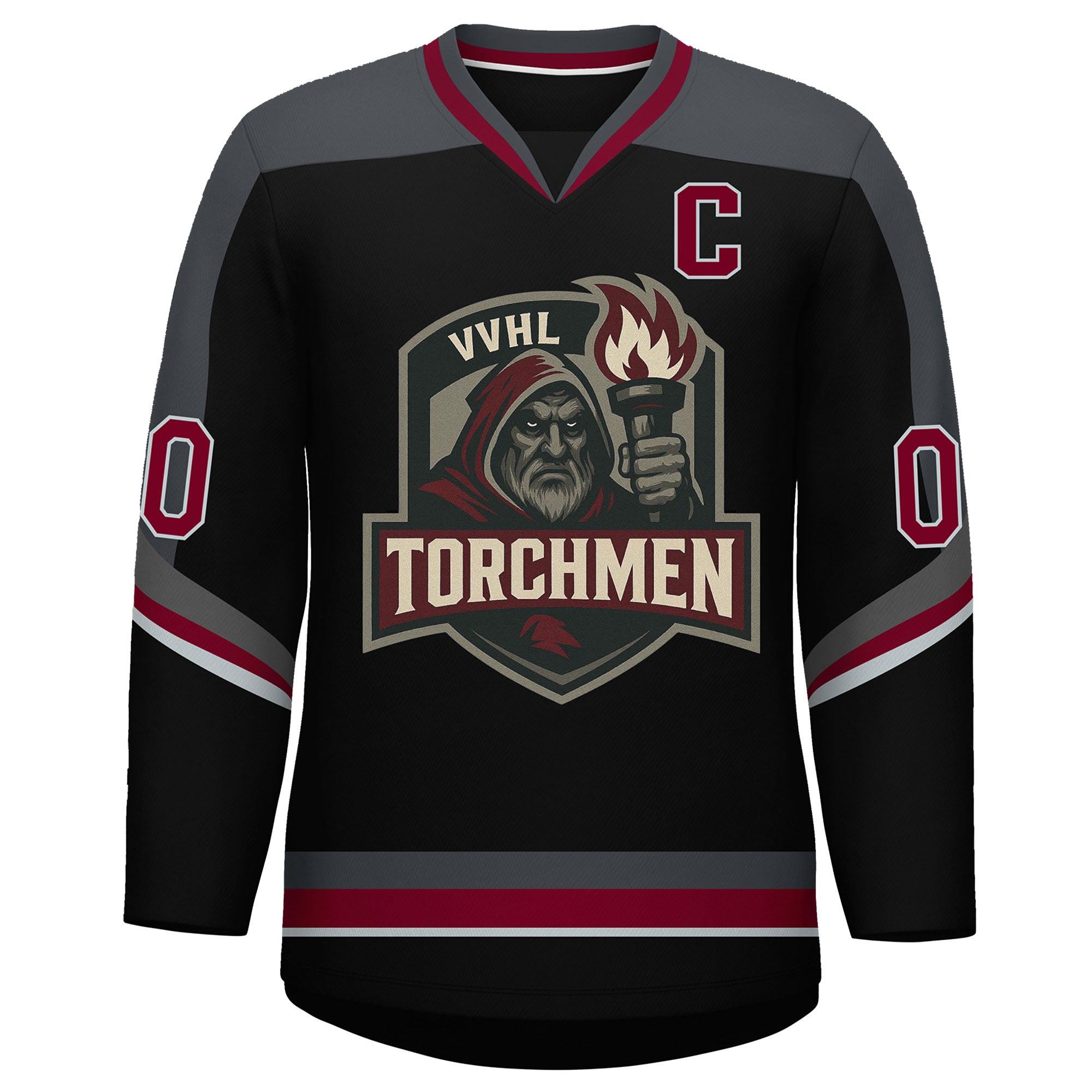 VVHL S9 Torchmen Black White Hockey Jersey
