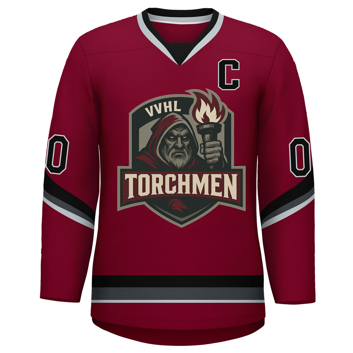 VVHL S9 Torchmen Black White Hockey Jersey