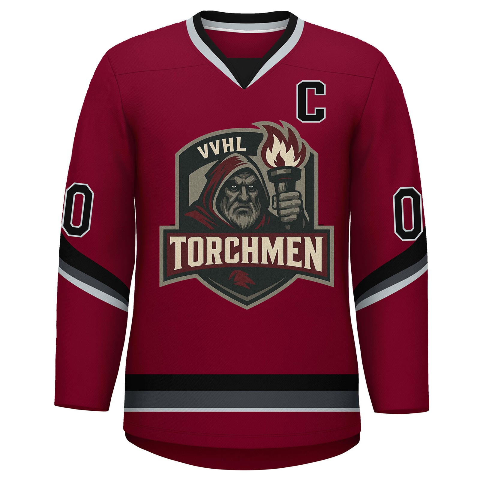 VVHL S9 Torchmen Black White Hockey Jersey