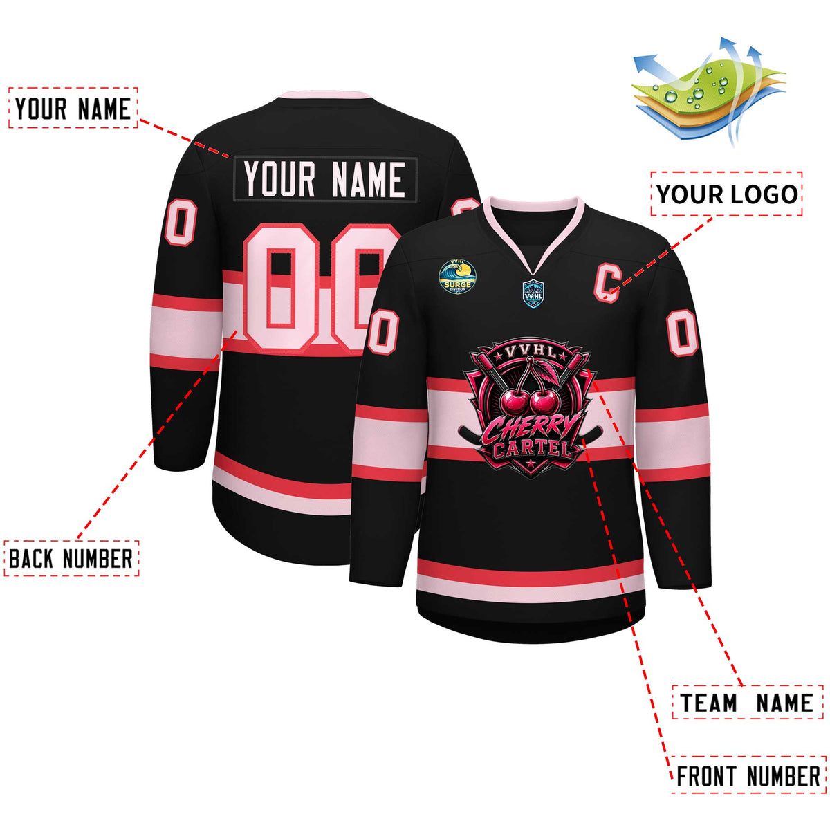 VVHL S11 Cherry Cartel   Hockey Jersey