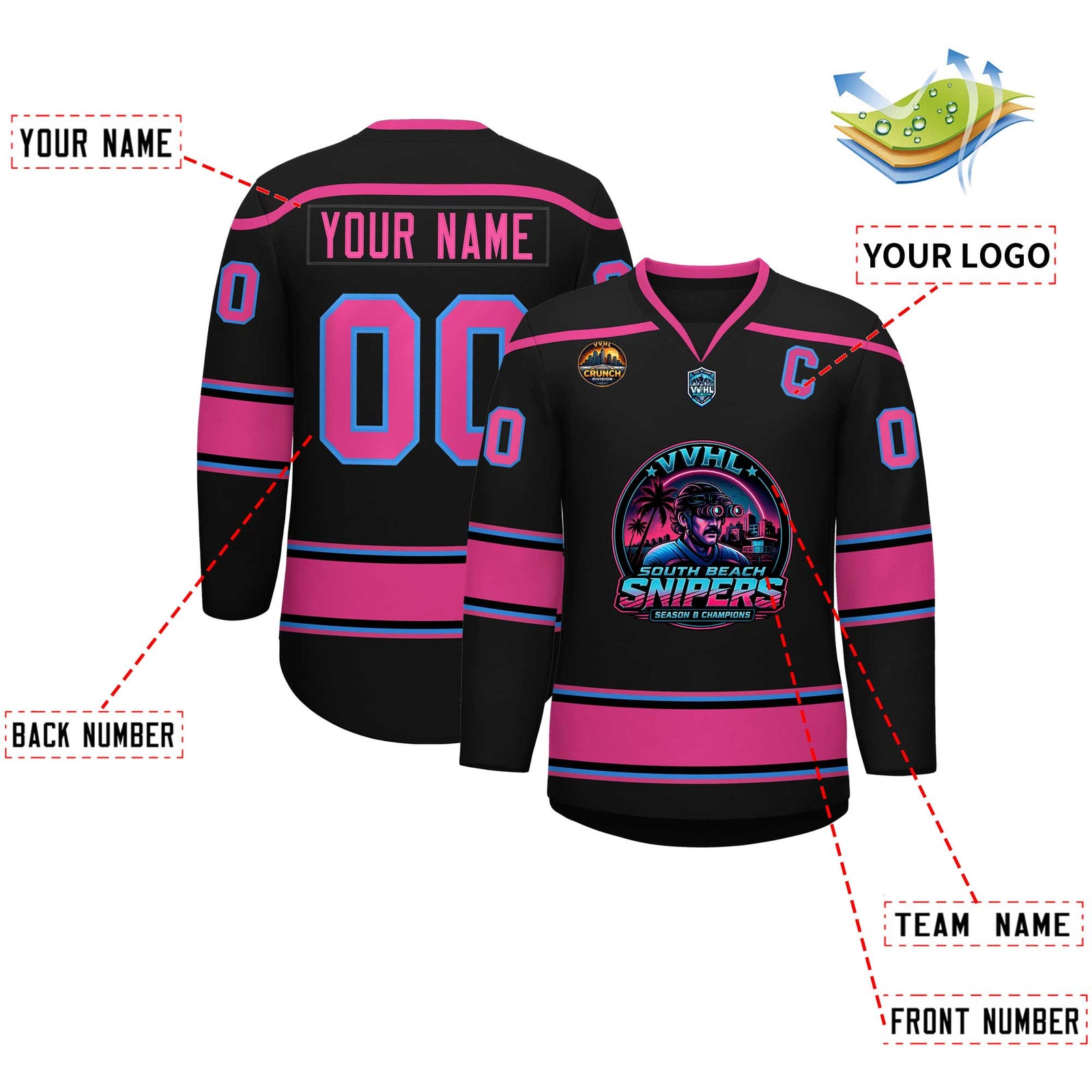 VVHL S11 Southbeah Snipers Hockey Jersey