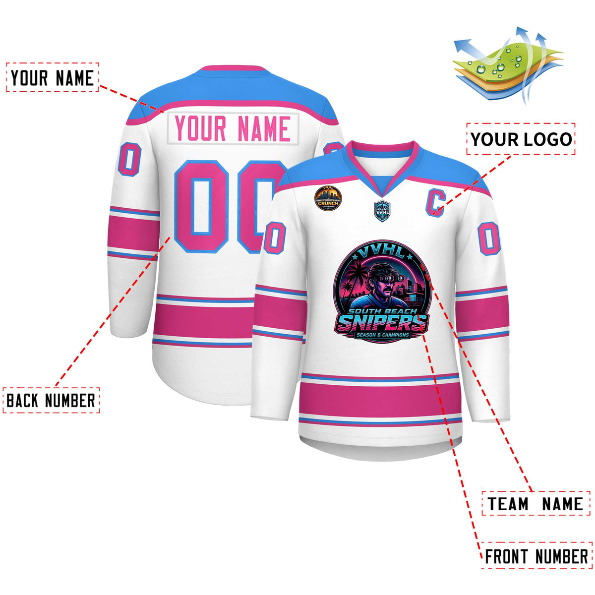 VVHL S11 Southbeah Snipers Hockey Jersey
