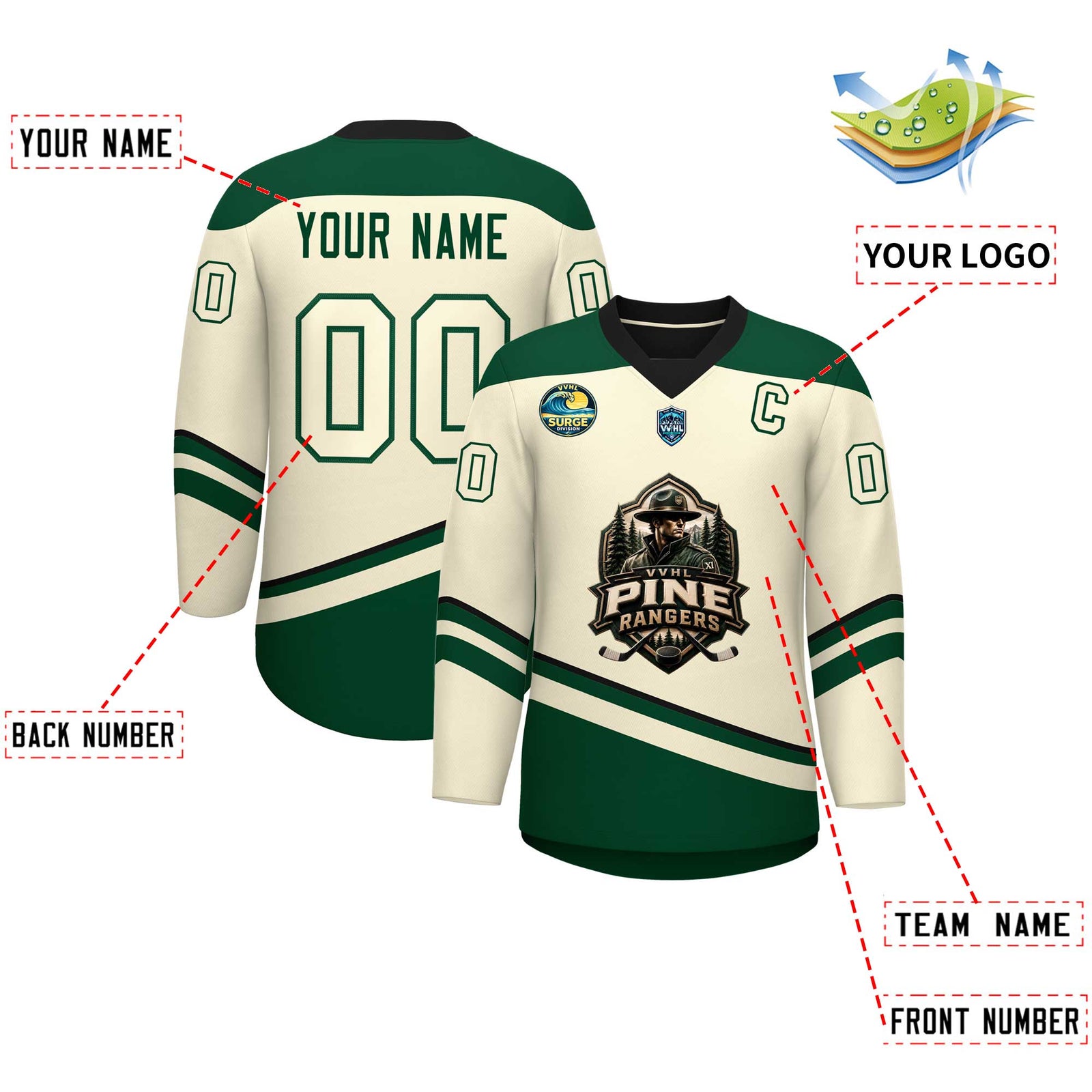 VVHL S11 Pine Rangers Hockey Jersey