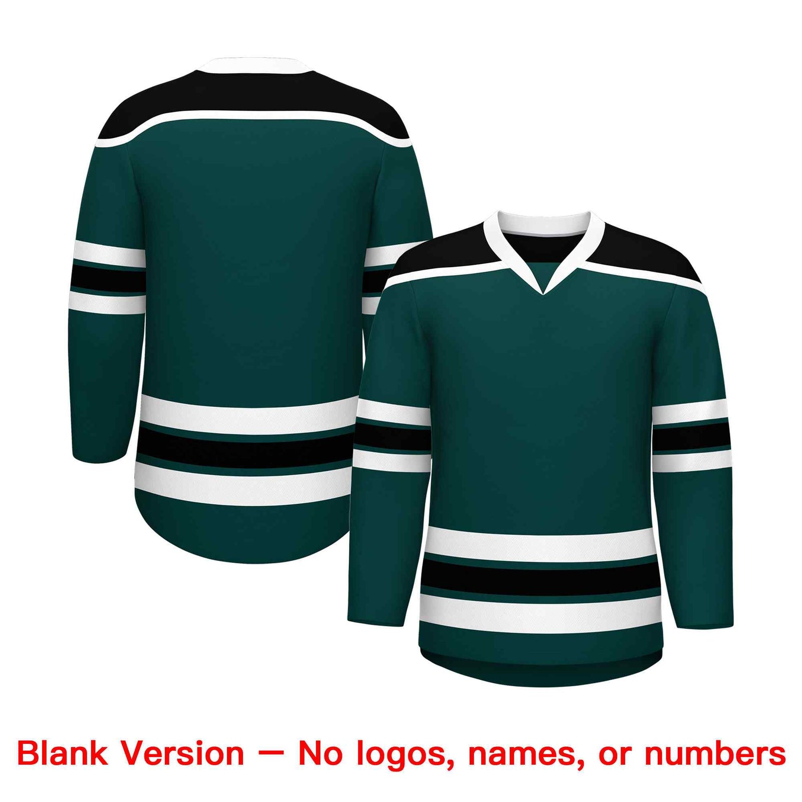 Custom Midnight Green Black Ice Cream Helmet Pattern Personalized V-Neck Hockey Jersey