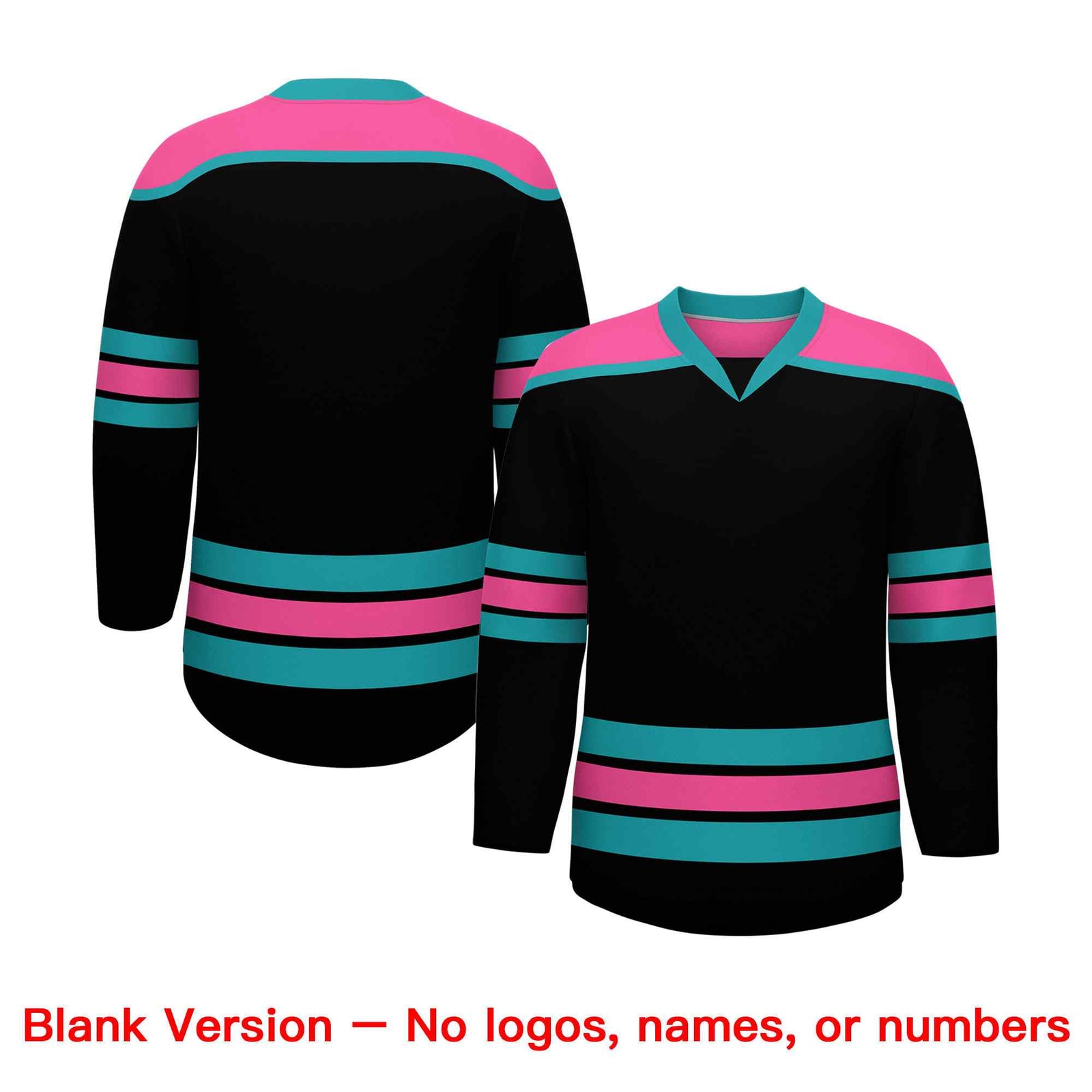 Custom Black Pink Ice Cream Helmet Pattern Personalized V-Neck Hockey Jersey