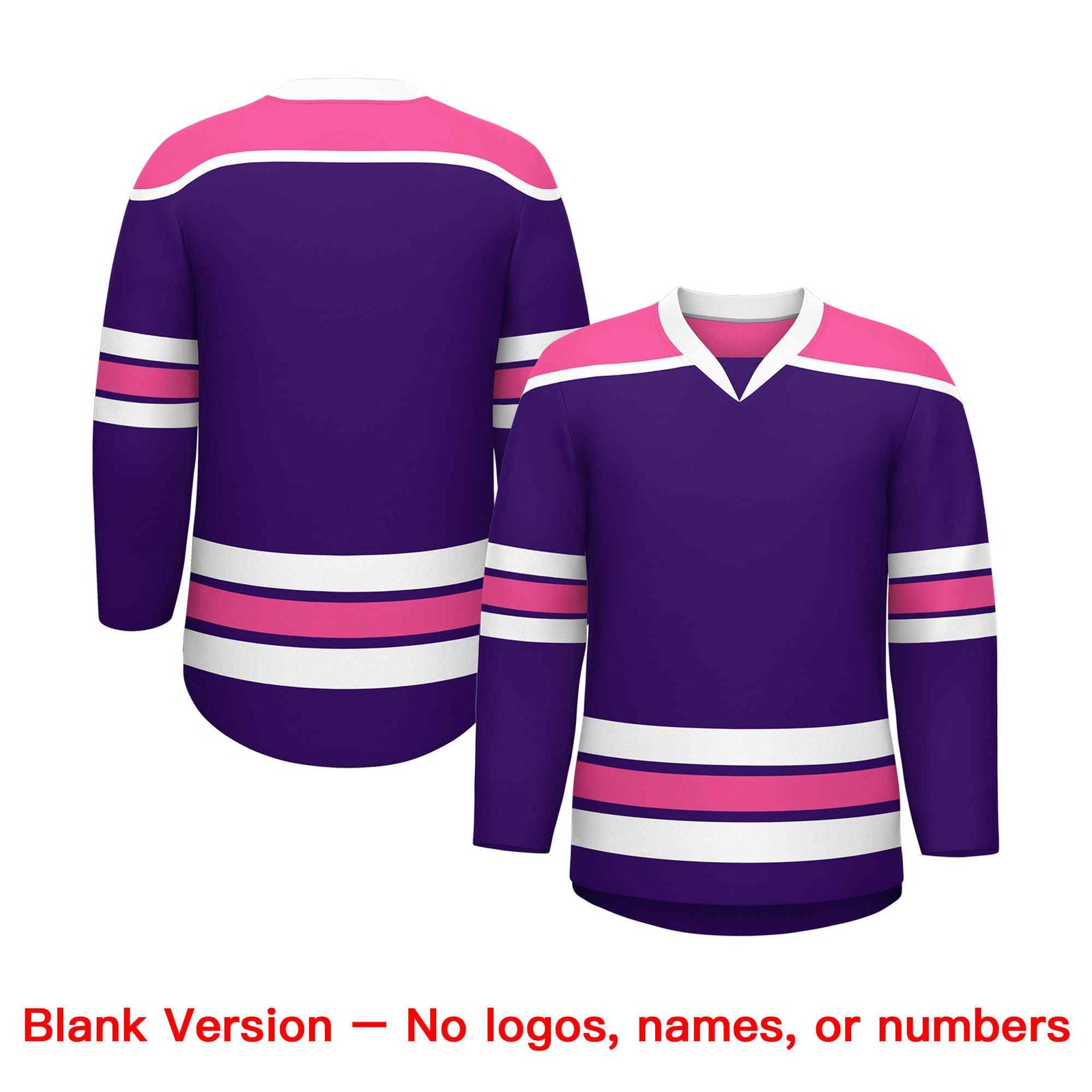 Custom Purple Pink Ice Cream Helmet Pattern Personalized V-Neck Hockey Jersey