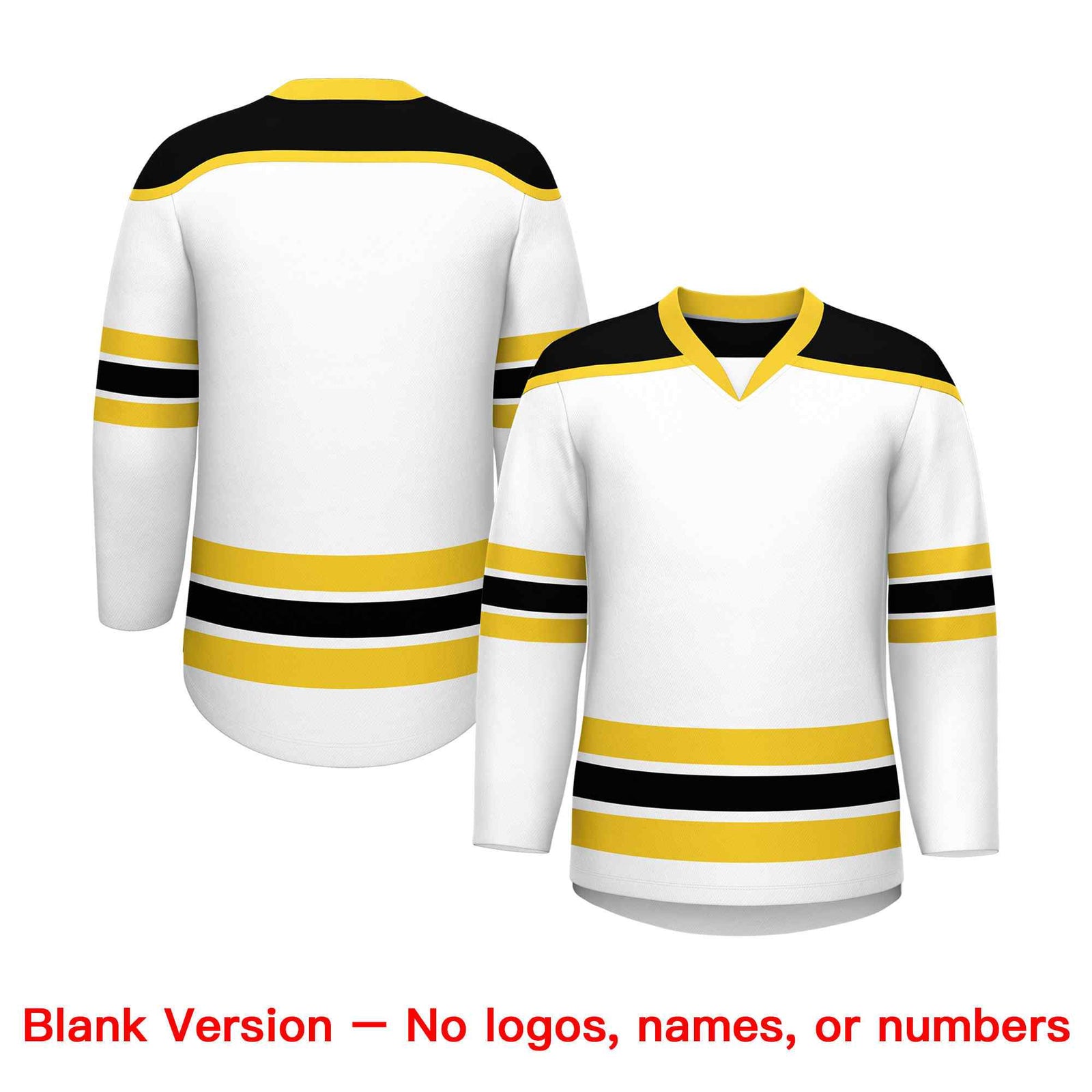Custom White Gold Ice Cream Helmet Pattern Personalized V-Neck Hockey Jersey