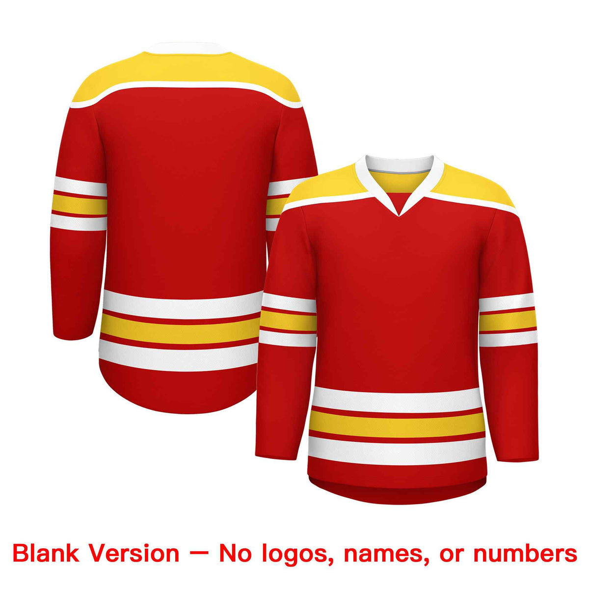 Custom Red Gold Ice Cream Helmet Pattern Personalized V-Neck Hockey Jersey| KXKSHOP