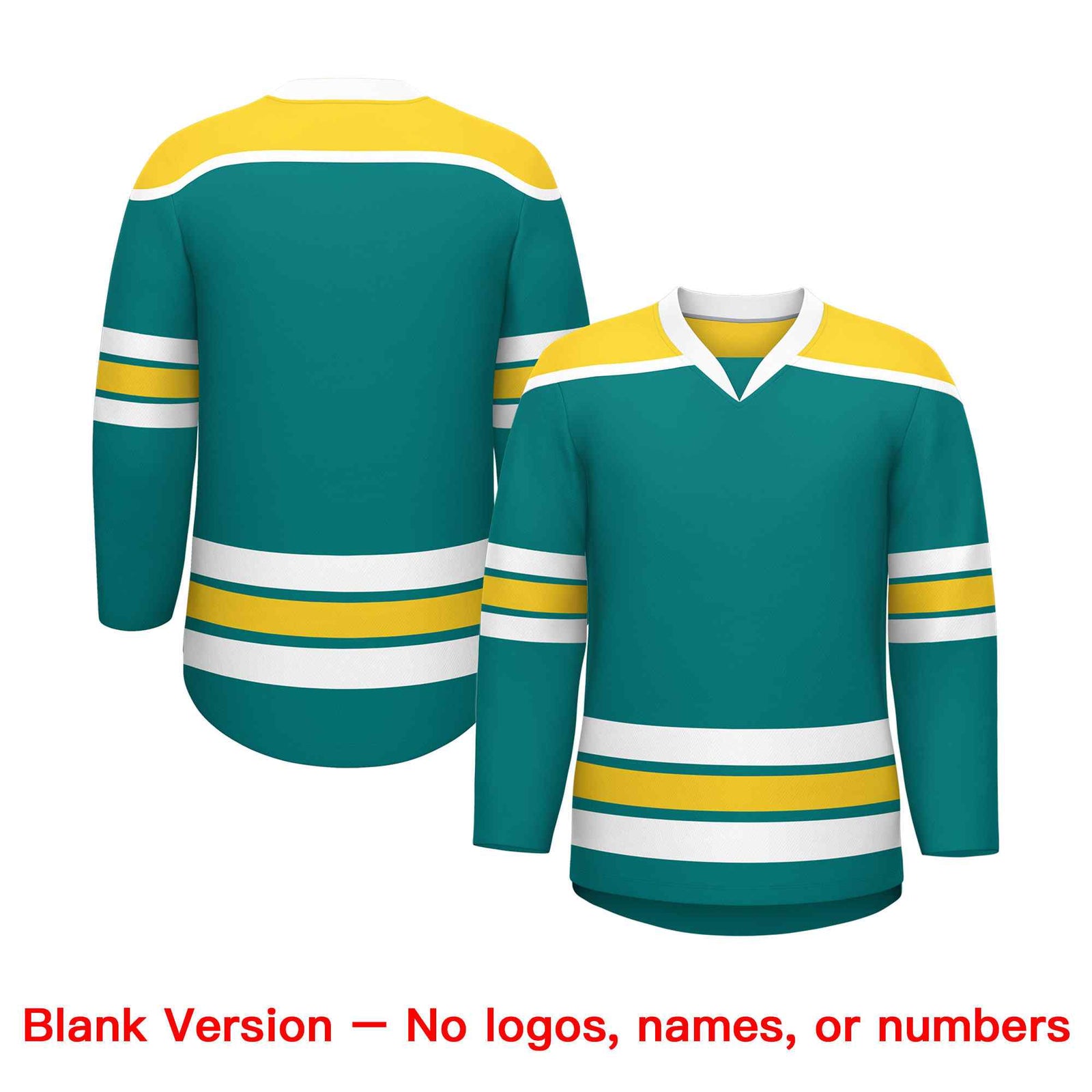 Custom Teal Gold Ice Cream Helmet Pattern Personalized V-Neck Hockey Jersey